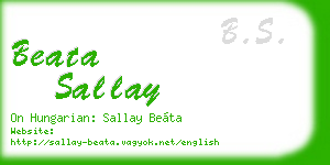 beata sallay business card